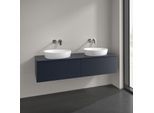 Villeroy und Boch Antao Waschtisch-Unterschrank K39150HG 160x36x50cm, Hahnlochbohrung, Waschbeckenplattenfarbe Lack, midnight blue matt lacquer