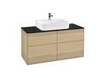Villeroy und Boch Finion Waschtischunterschrank G13200PC 120x60,3cm, Emotion, Abdeckplatte black matt, Oak Veneer
