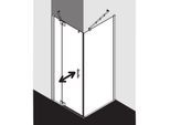 Kermi Filia XP Pendeltür mit Festfeld für Seitenwand FX1WL07518VPK 75x185cm, silber hochglanz, ESG klar Clean, links, auf Duschwanne