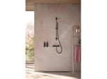 Herzbach MODUL7 seven round Dusch-Wandstange 11.965900.1.12 100cm, stufenlos verstellbar, schwarz matt