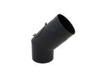 Bertrams ST-Pu Segmentbogen 08SBRV45-225L 45°, 225 mm, geschweißt, pulverbeschichtet, schwarz, Reinigungsöffnung