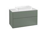Villeroy und Boch Finion Waschtischunterschrank G23100GM 100x60,3cm, Emotion, Abdeckplatte white matt, Olive Matt Lacquer