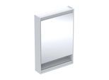 Geberit One Spiegelschrank 505830002 60x90x15cm, mit Nische, 1 Tür, Anschlag links, weiß/Aluminium pulverbeschichtet