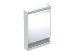 Geberit One Spiegelschrank 505831002 60x90x15cm, mit Nische, 1 Tür, Anschlag rechts, weiß/Aluminium pulverbeschichtet