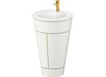 Duravit Starck 1,c-bonded Set S19512O34390010 Griff Gold, Keramik Weiß Matt, Innenbeleuchtung, bodenstehend, Nordic Weiß Seidenmatt, 864 x 560 x 605 mm