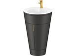 Duravit Starck 1,c-bonded Set S19513O34580000 Griff Gold, Keramik Weiß Matt, bodenstehend Graphit Seidenmatt, 864 x 560 x 605 mm