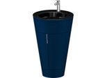 Duravit Starck 1,c-bonded Set S19515O70980010 Griff Edelstahl, Keramik Schwarz Matt, Innenbeleuchtung, bodenstehend, Nachtblau Seidenmatt, 864 x 560 x 605 mm