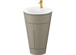 Duravit Starck 1,c-bonded Set S19513O34920010 Griff Gold, Keramik Weiß Matt, Innenbeleuchtung, bodenstehend Stein Grau Seidenmatt, 864 x 560 x 605 mm