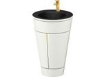 Duravit Starck 1,c-bonded Set S19514O34390000 Griff Gold, Keramik Schwarz Matt, bodenstehend, Nordic Weiß Seidenmatt, 864 x 560 x 605 mm