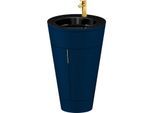 Duravit Starck 1,c-bonded Set S19515O34980010 Griff Gold, Keramik Schwarz Matt, Innenbeleuchtung, bodenstehend, Nachtblau Seidenmatt, 864 x 560 x 605 mm