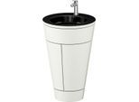 Duravit Starck 1,c-bonded Set S19515O70390010 Griff Edelstahl, Keramik Schwarz Matt, Innenbeleuchtung, bodenstehend, Nordic Weiß Seidenmatt, 864 x 560 x 605 mm