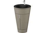 Duravit Starck 1,c-bonded Set S19514O10920010 Griff Chrom, Keramik Schwarz Matt, Innenbeleuchtung, bodenstehend, Stein Grau Seidenmatt, 864 x 560 x 605 mm