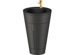 Duravit Starck 1,c-bonded Set S19514O34580010 Griff Gold, Keramik Schwarz Matt, Innenbeleuchtung, bodenstehend, Graphit Seidenmatt, 864 x 560 x 605 mm