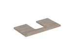 Geberit One Waschtisch-Platte 505272006 75 x 3 x 47 cm, Nussbaum hickory/Melamin Holzstruktur, Ausschnitt mittig