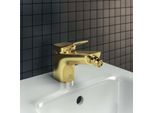 Ideal Standard Conca Bidetarmatur BC760A2 mit Ablaufgarnitur, Ausladung 133mm, Brushed Gold