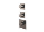 Herzbach Design iX PVD Fertigmontageset 21.522015.1.40 Black Steel, für Universal-Thermostat-Modul, eckig