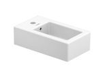 Duravit Vero Handwaschbecken 07022500001 25x45cm, mit Hahnloch, Überlauf, Hahnlochbank, weiß WonderGliss