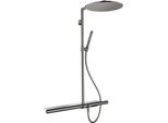 hansgrohe Axor Showerpipe 27984330 mit Thermostat 800, Kopfbrause 350 1jet, polished black chrome