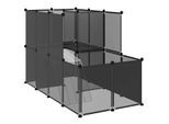 VidaXL Kleintierkäfig PP Stahl Freigehege Transparent/Schwarz schwarz 1,42 m, 74 cm, 93 cm