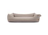 Rudelkönig Hundebett Koye orthopädisch - mit Memory Foam, robust & waschbar beige/ grau M
