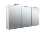 Emco pure 2 Style Aufputz-Lichtspiegelschrank 979705306 1400x721mm, mit LED-Aufsatzleuchte, 3-türig, Aluminium