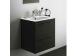 Ideal Standard i.life A Möbelwaschtisch-Paket K8742NV 64x46x64,5cm, 1 Hahnloch, Griff schwarz matt, carbongrau matt