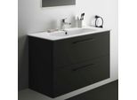Ideal Standard i.life A Möbelwaschtisch-Paket K8746NV 104x46x64,5cm, 1 Hahnloch, Griff schwarz matt, carbongrau matt