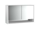 Emco Loft Aufputz-Lichtspiegelschrank 979805220 1300x733mm, mit Unterfach, LED, 2-türig, aluminium/Spiegel
