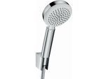 hansgrohe Crometta 100 1jet Wannen Set 26664400 weiss-chrom, 125 cm Schlauch Metaflex