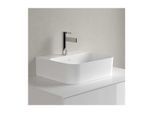 Villeroy und Boch Finion Handwaschbecken 43644CRW 430 x 390 x 140 mm, Stone White CeramicPlus, mit verdecktem Überlauf, Unterseite geschliffen