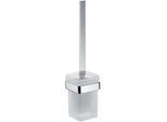 Emco Loft Toilettenbürstengarnitur 051500101 chrom, Wandmodell, Kristallglas satiniert, Griff chrom, Bürste schwarz