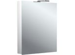 Emco flat 2 Style Aufputz-Lichtspiegelschrank 979706301 600x721mm, LED-Aufsatzleuchte, 1-türig, Aluminium