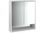Emco Loft Aufputz-Lichtspiegelschrank 979805204 600x733mm, mit Unterfach, LED, 2-türig, aluminium/Spiegel