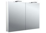 Emco flat 2 Style Aufputz-Lichtspiegelschrank 979706304 1000x721mm, LED-Aufsatzleuchte, 2-türig, Aluminium