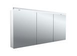 Emco flat 2 Classic Aufputz-Lichtspiegelschrank 979706507 1600x729mm, LED-Aufsatzleuchte, 3-türig, Aluminium