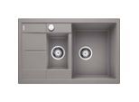 Blanco Spüle 513553 78 x 50 cm, PuraDur alumetallic, reversibel, Ablauffernbedienung mit Drehbetätigung