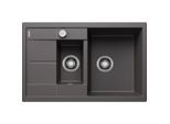 Blanco Spüle 518876 78 x 50 cm, PuraDur felsgrau, reversibel, Ablauffernbedienung mit Drehbetätigung