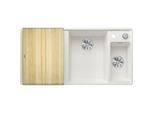 Blanco Axia iii s-f Spüle 523486 99x50cm, PuraDur weiß, rechts, mit Holzschneidbrett