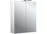 Emco pure 2 Style Aufputz-Lichtspiegelschrank 979705302 600x721mm, mit LED-Aufsatzleuchte, 2-türig, Aluminium