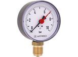 Afriso Manometer 0-10 bar, senkrecht 63564 Gehäuse 80mm Durchmesser, 1/2" Anschluss