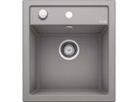Blanco Spüle 517157 46,5 x 51 cm, PuraDur alumetallic, Ablauffernbedienung mit Drehbetätigung