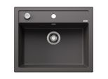 Blanco Spüle 518850 61,5 x 51 cm, PuraDur felsgrau, Ablauffernbedienung mit Drehbetätigung