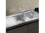 Blanco Divon ii 8 s-if Spüle 521665 116 x 51 cm, Edelstahl Seidenglanz, rechts, Ablauffernbedienung mit Drehbetätigung