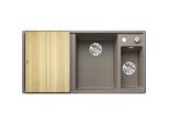 Blanco AXIA III 6 S Spüle 523469 100x51cm, PuraDur tartufo, rechts, mit Holzschneidbrett