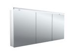 Emco pure 2 Classic Aufputz-Lichtspiegelschrank 979705507 1600x729mm, mit LED-Aufsatzleuchte, 3-türig, Aluminium