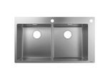 Hansgrohe S712-F765 Einbauspüle 43311800 edelstahl, 370x370mm, 2 Hauptbecken