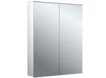 Emco flat 2 Design Aufputz-Lichtspiegelschrank 979706402 600x711mm, LED, mit Lichtsegel, 2-türig, Aluminium