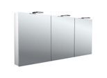 Emco flat 2 Style Aufputz-Lichtspiegelschrank 979706307 1600x721mm, LED-Aufsatzleuchte, 3-türig, Aluminium