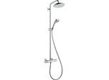 hansgrohe Croma 220 Showerpipe 27185000 mit Brausearm 400 mm schwenkbar, chrom
