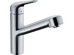 hansgrohe Focus M42 Spültisch-Einhebelmischer 150 71865000 mit Ausziehauslauf, 1jet, chrom